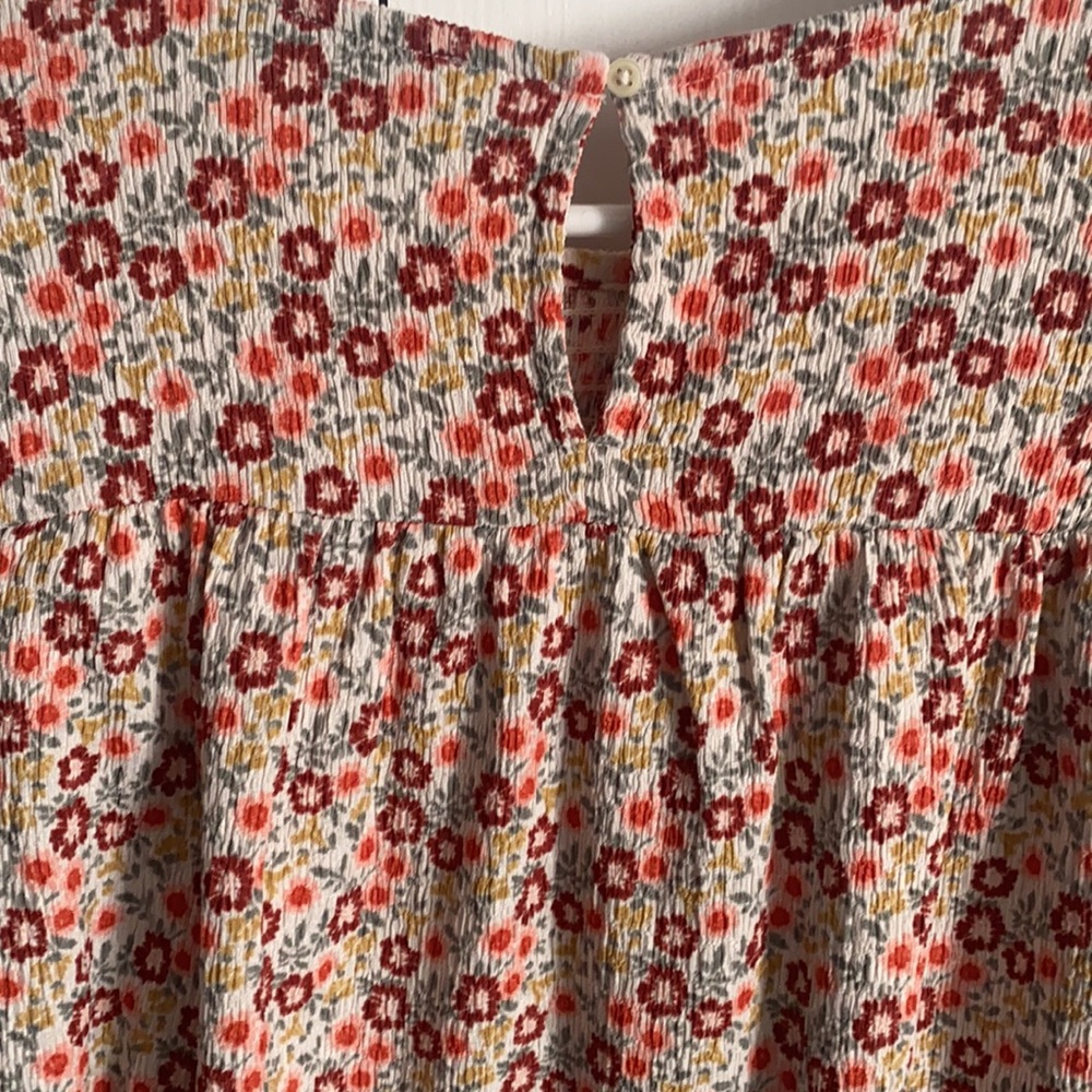 Loft Floral Smocked Ruffled Top - Picture 7 of 7